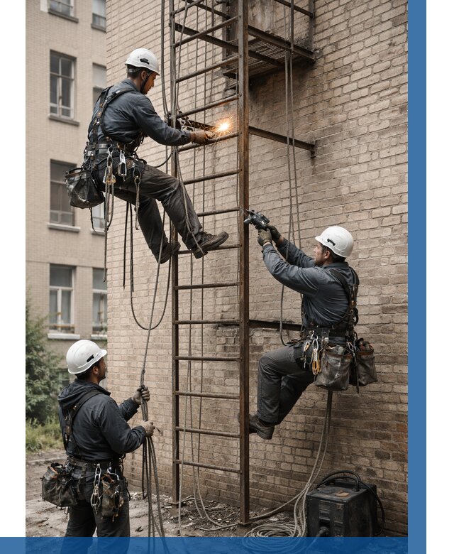 Ремонт пожарной лестницы в Минеральных Воде от 7769 р. | ВЫСОТНИК-Мнр