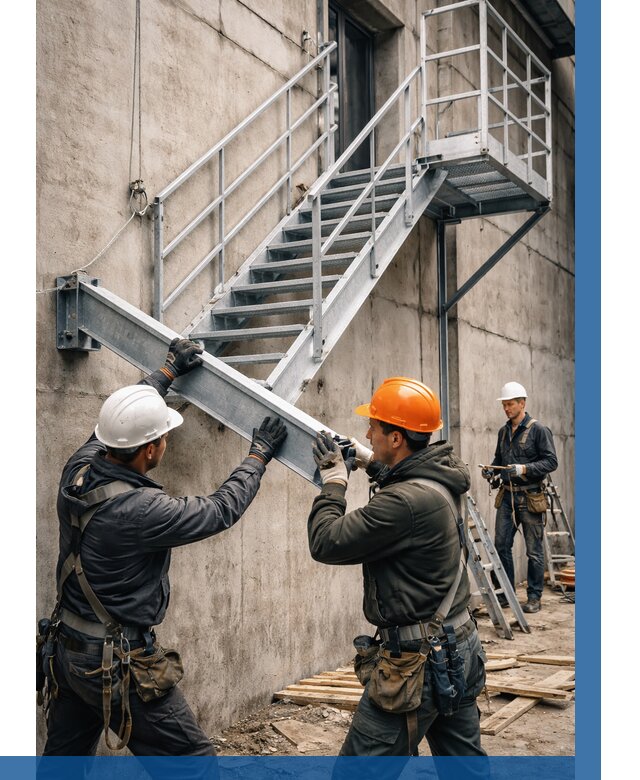 Монтаж металлических лестниц в Минеральных Воде от 15537 р. | ВЫСОТНИК-Мнр