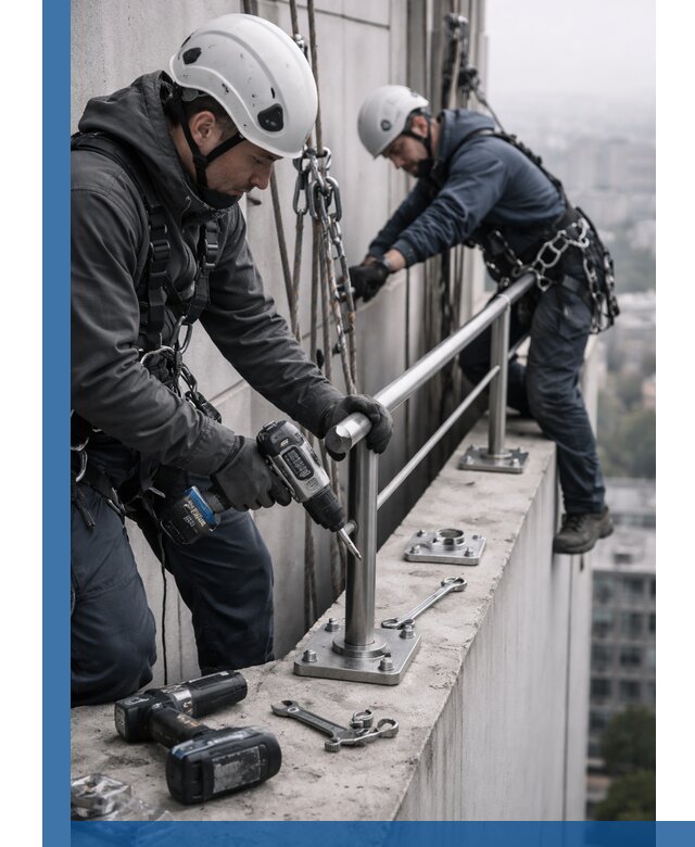 Монтаж перил на высоте в Минеральных Воде для жилых и промобъектов