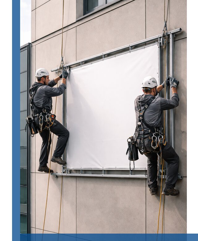 Монтаж наружной рекламной вывески в Минеральных Воде под ключ