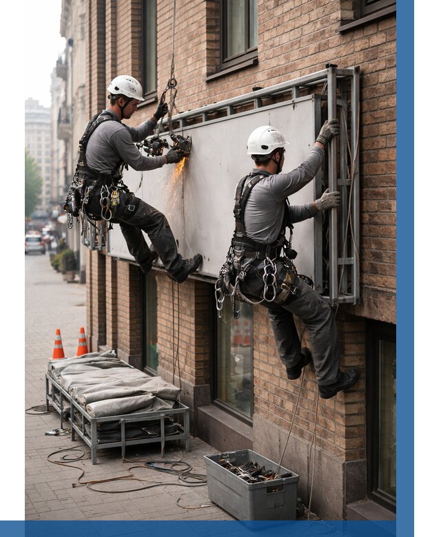 Демонтаж рекламной вывески в Минеральных Воде от 6733 р. | ВЫСОТНИК-Мнр