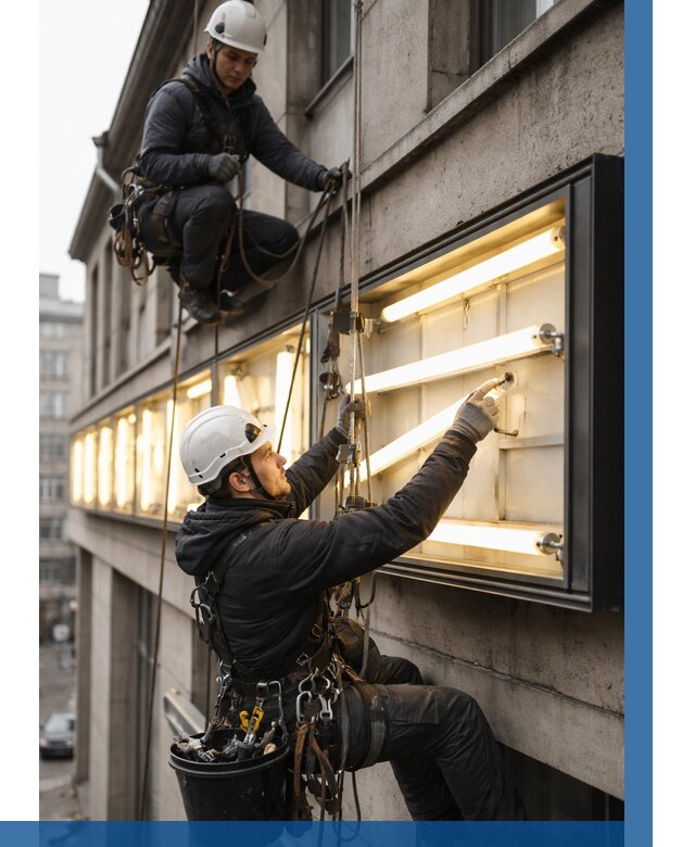 Замена ламп в вывеске в Минеральных Воде под ключ от 3625 р. | ВЫСОТНИК-Мнр