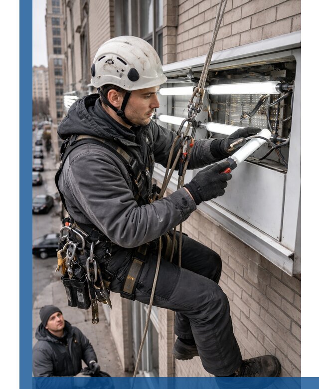Профессиональная замена ламп в наружной вывеске в Минеральных Воде