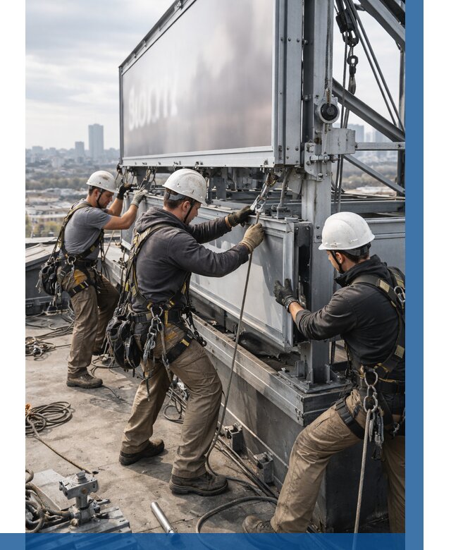 Монтаж крышной рекламной конструкции в Минеральных Воде от 62148 р.|ВЫСОТНИК-Мнр