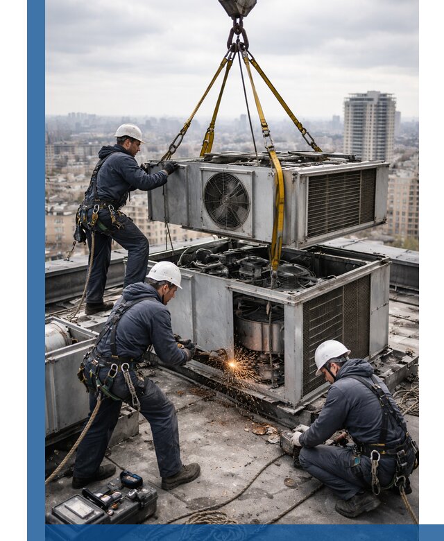 Демонтаж крышной установки в Минеральных Воде любой сложности