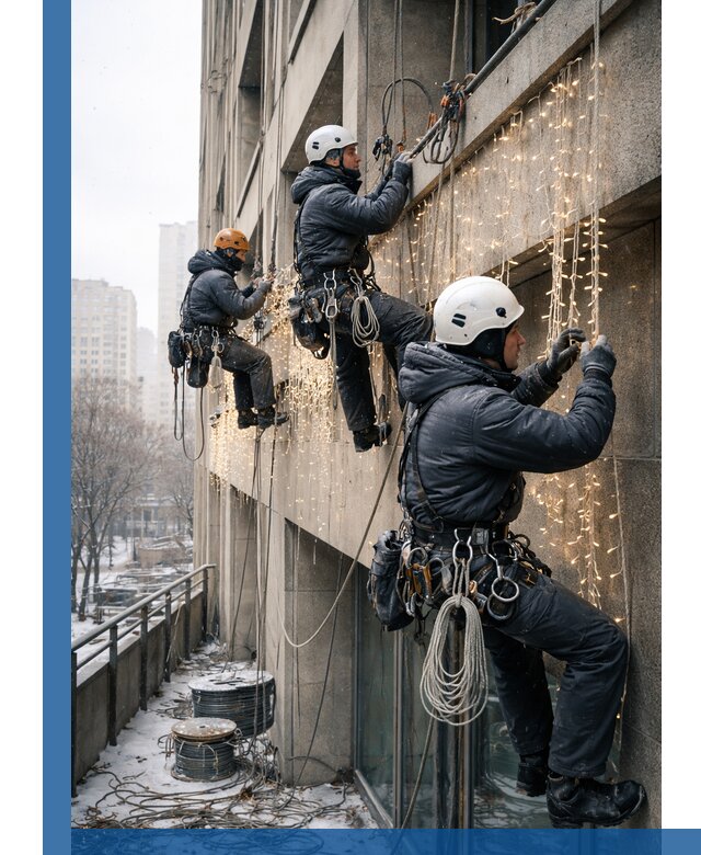 Монтаж новогодней иллюминации и украшение фасадов в Минеральных Воде