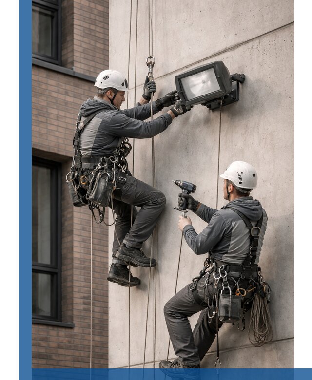 Профессиональный монтаж фасадных прожекторов в Минеральных Воде под ключ