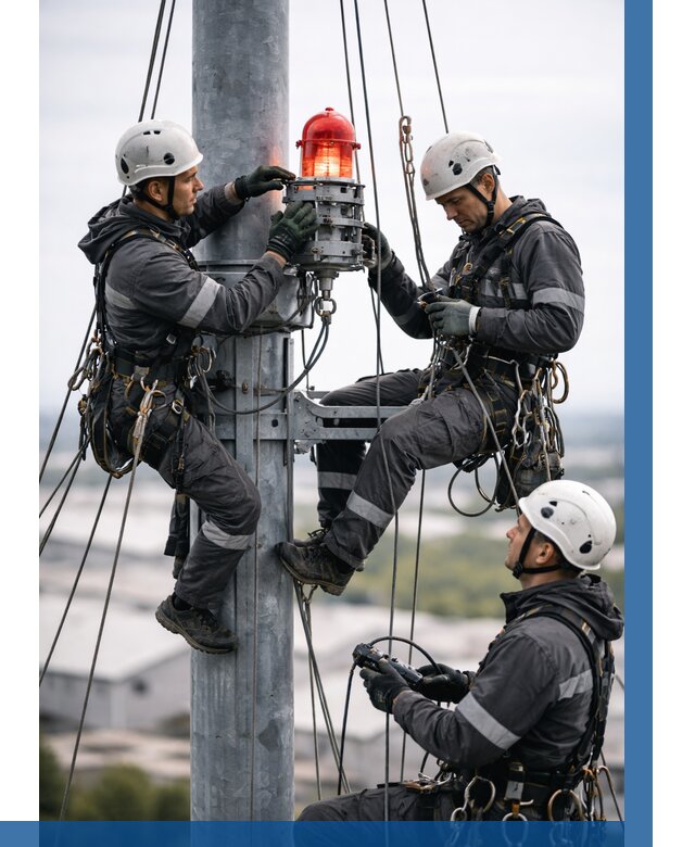 Монтаж заградительных огней в Минеральных Воде от 8804 р. | ВЫСОТНИК-Мнр