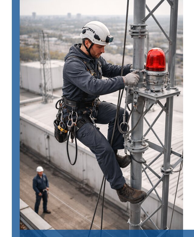 Монтаж заградительных огней и обслуживание объектов в Минеральных Воде