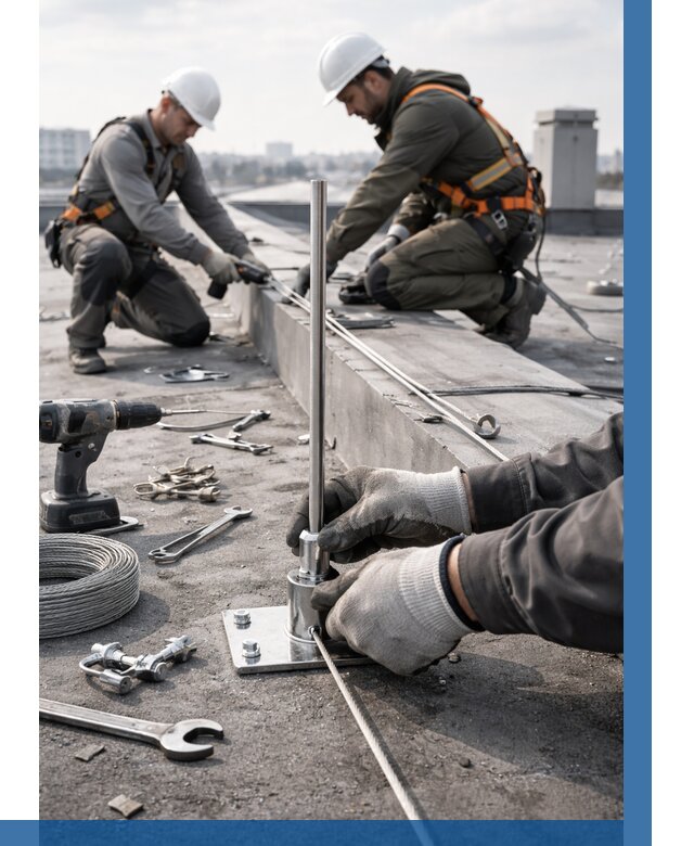 Монтаж молниезащиты на кровле в Минеральных Воде цена от 25895 р. | ВЫСОТНИК-Мнр