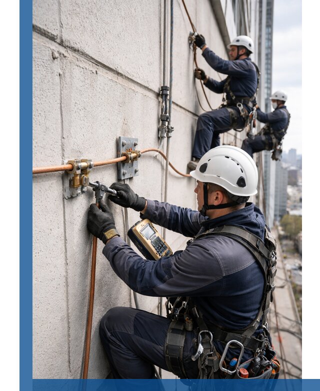 Монтаж системы заземления здания и молниезащиты в Минеральных Воде