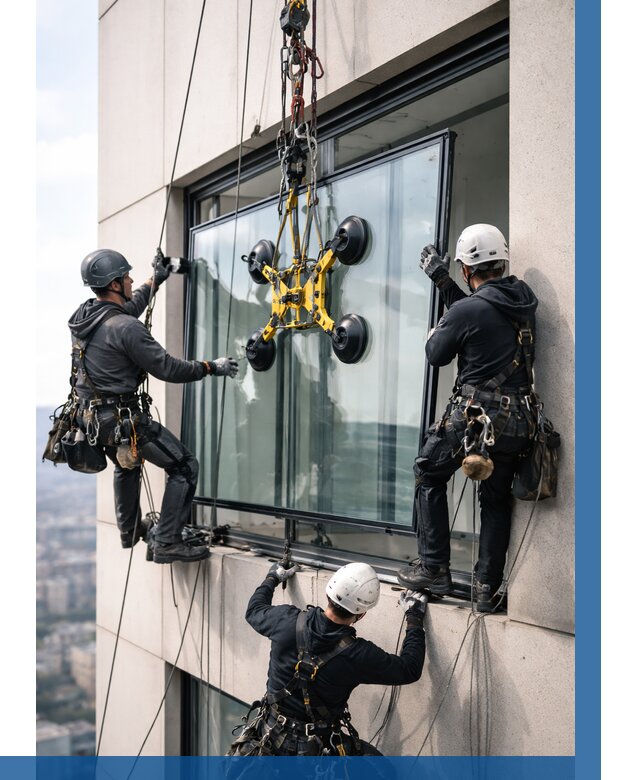 Монтаж стеклопакетов на высоте в Минеральных Воде от 3315 р. | ВЫСОТНИК-Мнр