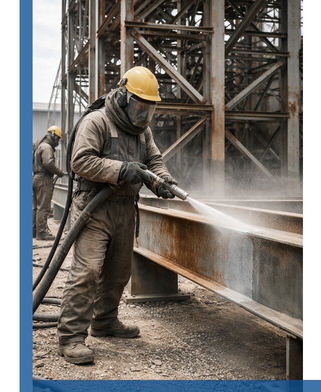 Пескоструйная очистка металлоконструкций в Минеральных Воде промышленная