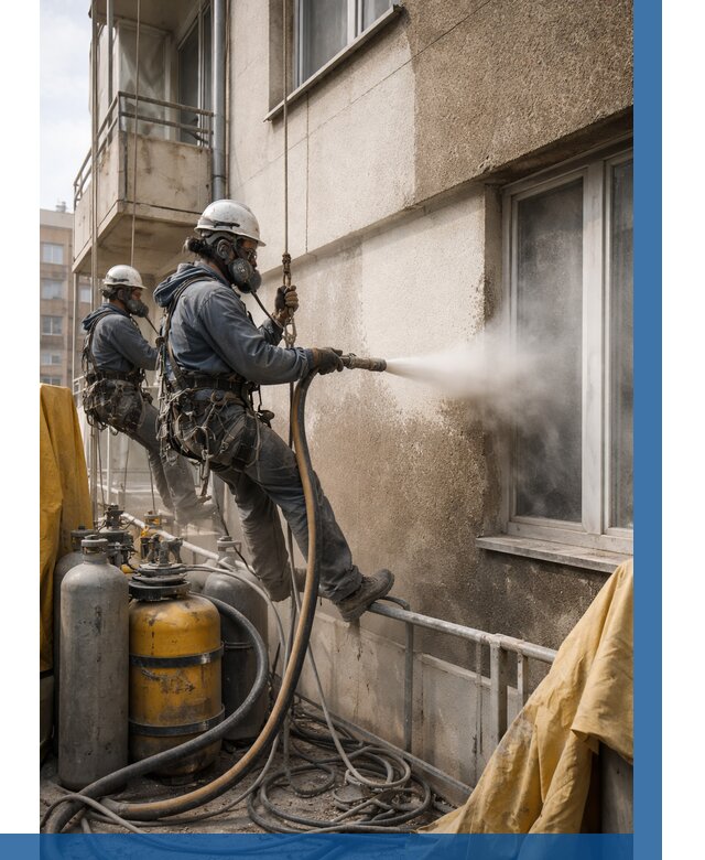 Пескоструйная очистка фасада в Минеральных Воде от 673 р. | ВЫСОТНИК-Мнр