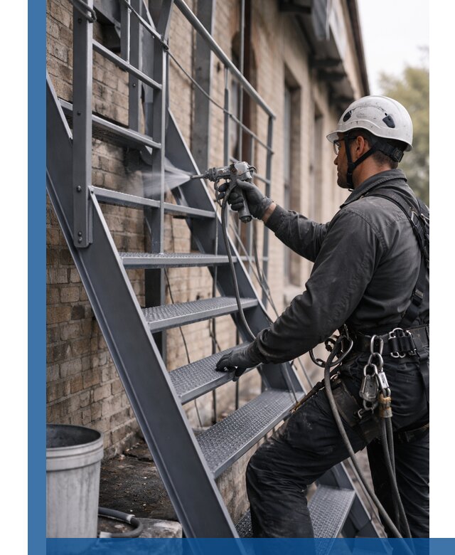 Покраска и антикоррозионная защита пожарных лестниц в Минеральных Воде