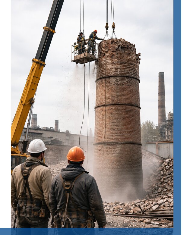 Демонтаж дымовой трубы в Минеральных Воде от 93222 р. | ВЫСОТНИК-Мнр, смета