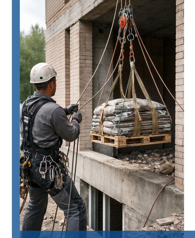 Подъем материалов на этаж веревками в Минеральных Воде оперативно