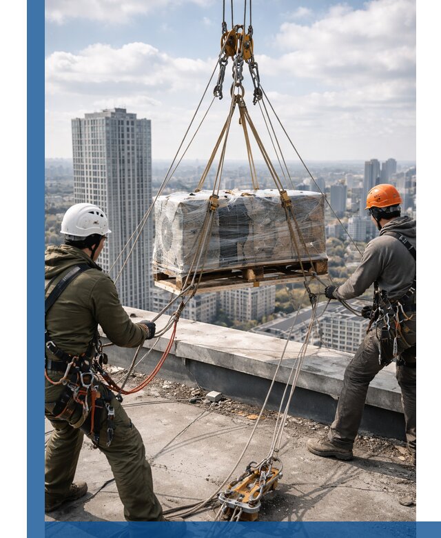 Подъем и монтаж крупногабаритных грузов на крышу в Минеральных Воде