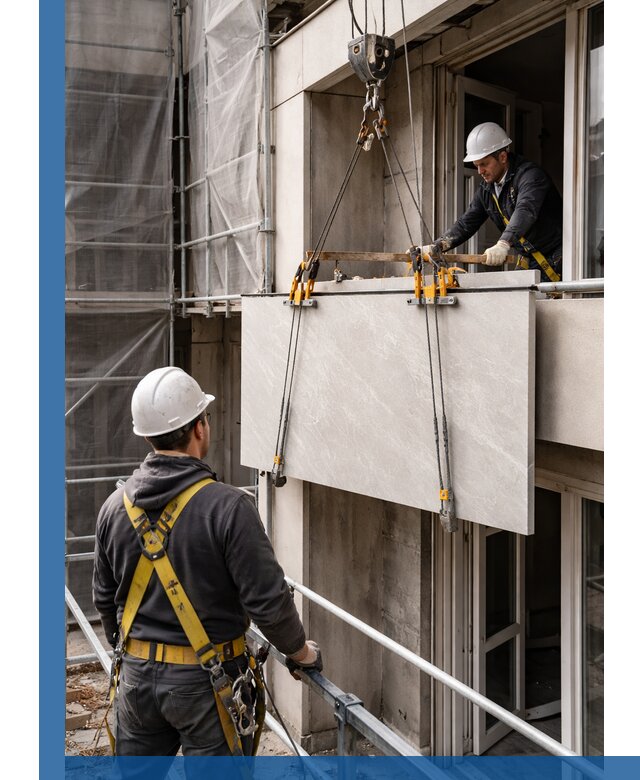 Подъем керамогранита на этаж в Минеральных Воде грузчиками и техникой
