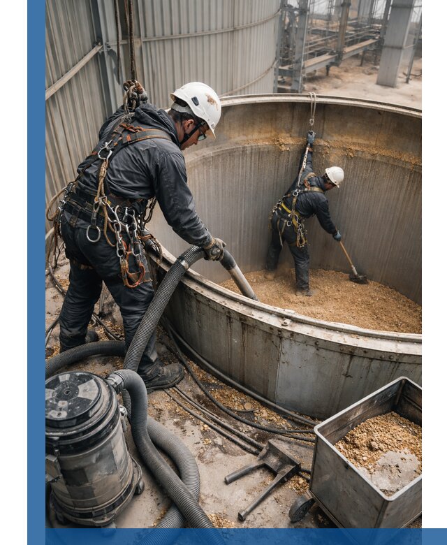 Профессиональная чистка зерновых бункеров в Минеральных Воде с выездом