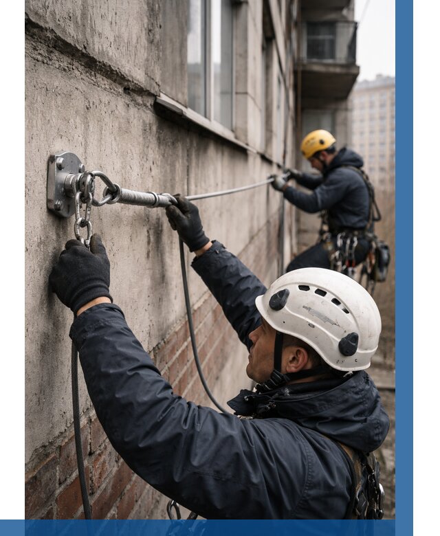 Монтаж анкерных линий в Минеральных Воде от 3107 р. | ВЫСОТНИК-Мнр